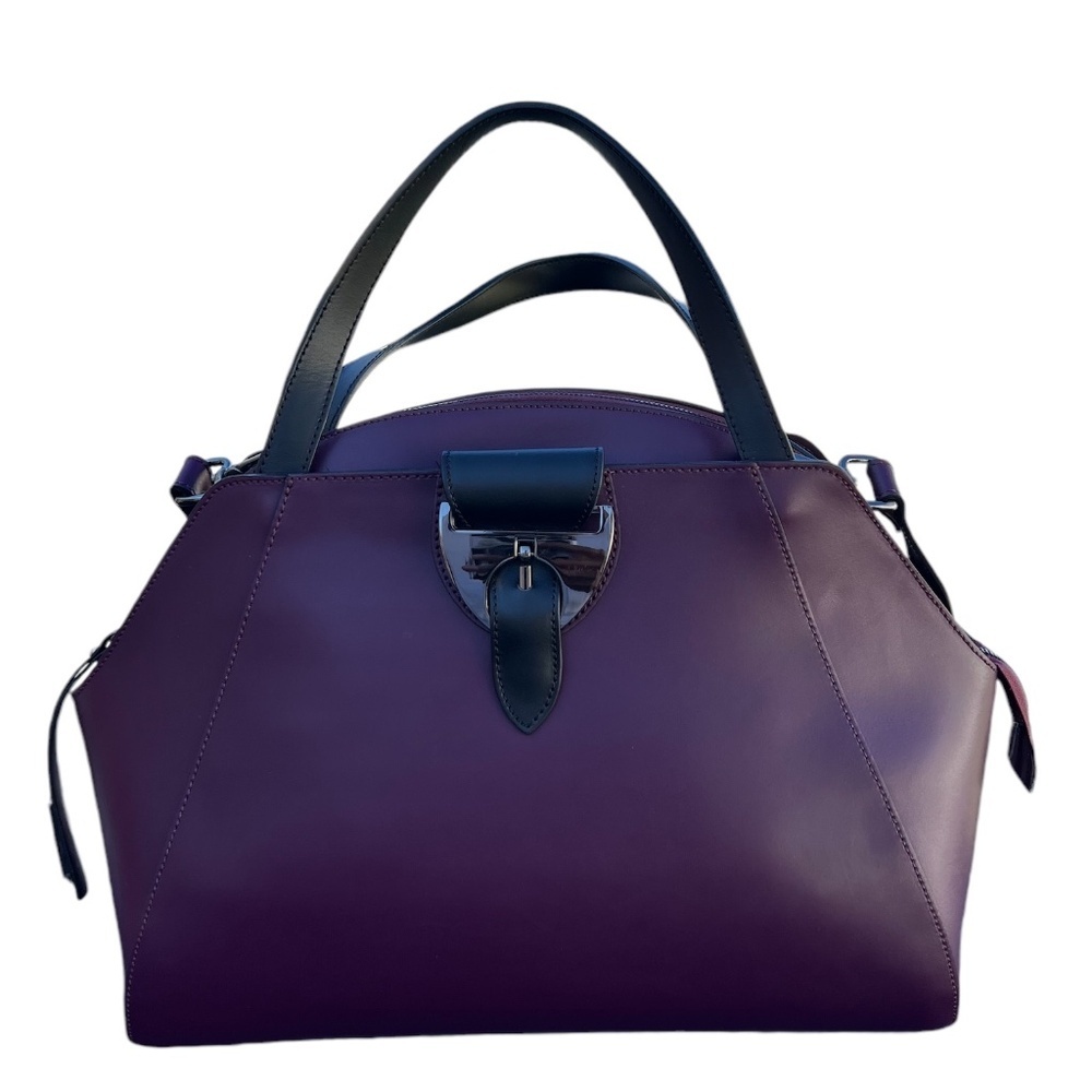 NWOT NICOLI Made in Italy Leather Satchel Women's‎ Handbag Plum